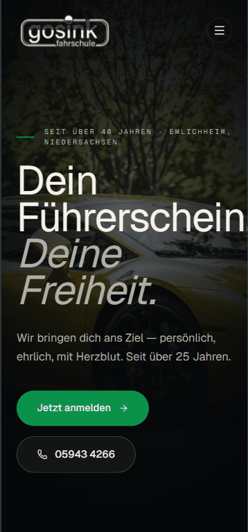 Fahrschule Gosink — Mobilansicht